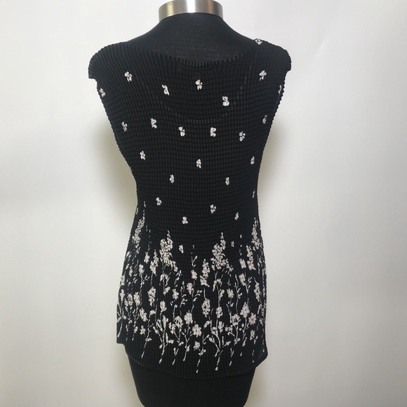 NOTATIONS Womens Large Floral Print Blouse Black - Picture 3 of 6